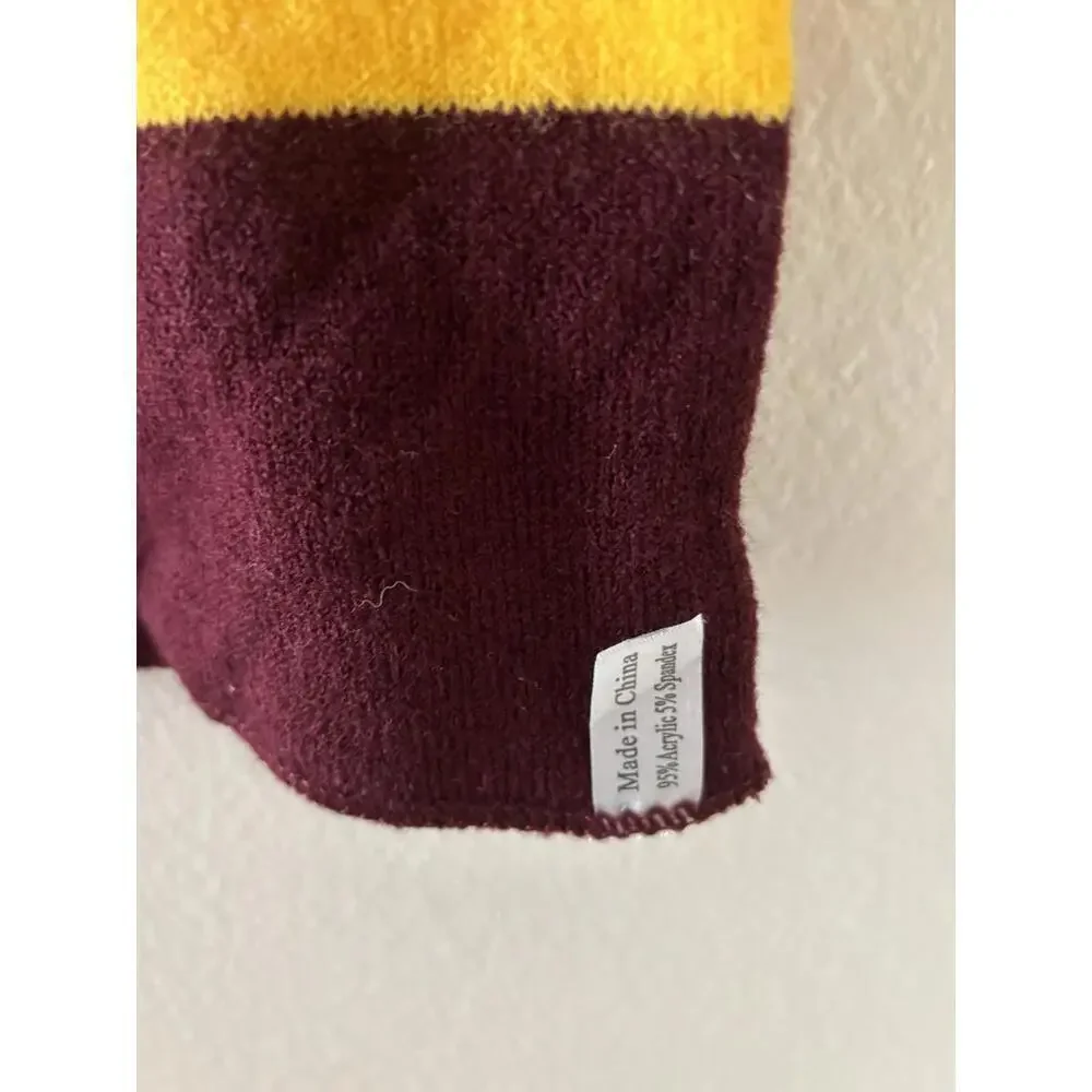 Harry Potter Gryffindor Scarf Burgundy Gold Knit 95% Acrylic Unisex